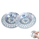 YAKRIOES Stainless Steel Kitchen Sink Strainer Plug Sink Sieve Sink Hole Strainer Drain Protector for Bathroom and Kitchen, Hair Catcher Stopper for Bathtub 70mm（2 PCS）