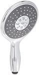 GROHE Vitalio Rain 130 - Hand Shower 13 cm (Push Button with 4 Spray Selection, Anti-Limescale System, Universal Mounting System, Water Saving Technology, Min. Rec. Pressure 1.0 bar), Chrome, 26107000