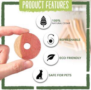 ecoKiwi Cedar Moth Repellent Rings, 28-Pack – Natural Wardrobe Protection