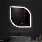 Heltus Premium LED Light Mirror with Lighting Options | 7 Color Lights Modes Decorative Mirrors | Gesture Sensor LED Light Mirror for Bathroom, Bedroom (18x18 Inch) (GT Sensor Design-1)