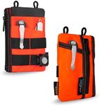 VIPERADE VE18N EDC Pocket Pouch, EDC Organizer Pouch for Men, 4 EDC Slots with 2 Zipper Pockets Multitool Pocket Pouch, Slim EDC Wallet EDC Pocket Organizer Pouch for Everyday Carry (XPAC-Hot Orange)