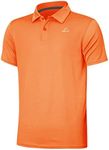 Willit Boys' Golf Polo Shirts Short Sleeve Youth Athletic Shirts Kids Quick Dry Active Shirts UPF 50+ Orange L