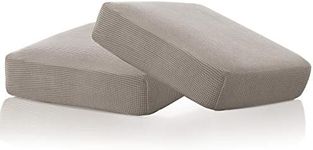 Smarcute High Stretch Individual Seat Cushion Covers Sofa Slipcovers Couch Cushion Covers Sofa Covers Featuring Jacquard Textured Twill Fabric (2 Packs, Taupe)