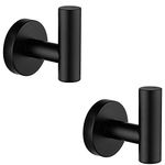 Nolimas Towel Coat Hook Matte Black SUS304 Stainless Steel Bathroom Clothes Cabinet Closet Sponges Robe Hook Wall Mounted Round Kitchen Heavy Duty Door Hanger 2 Packs…