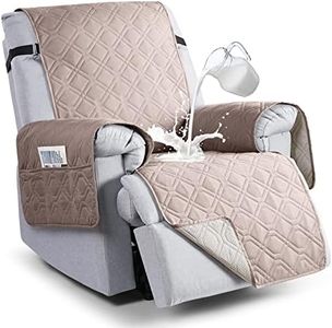 VANSOFY Waterproof Recliner Chair Covers, Recliner Cover Non-Slip Dog Chair Cover Furniture Protector Washable Slipcover with Pocket, Elastic Straps for Kids, Pets