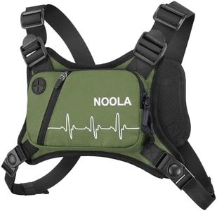 NOOLA Running Chest Pack, Running Vest for Men Women with Reflective Back, Lightweight Sport Chest Bag for Runners, Cycling, Biking, EDC Pouch, Phone Holder Carrier for Jogging, Green