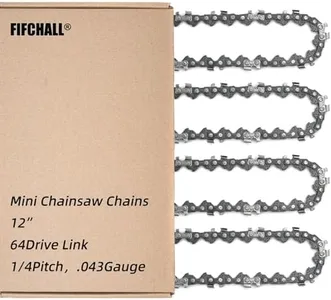 4 Pack 12 Inch Chainsaw Chain 1/4"LP Pitch .043" Gauge 64 Drive Links, Replacement Pole Saw Chain 12-inch Chainsaw Chains Fits for Stihl MSA120 C-B MSA140 C-B and More