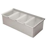 We Can Source It Ltd - Stainless Steel 4 Compartments Condiment Holder Storage Unit Dispenser Bar Tray