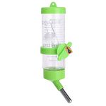 DreamAuro Leak Proof Cage Attachment Water Bottle Cum Feeder for Hamster, Guinea Pig, Rabbit, Puppy, Cat, Kitten, Dwarf, Gerbil, Mice and Ferret (125 ml, Green)