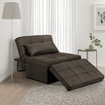 Saemoza Sofa Bed, 4 in 1 Multi Function Folding Ottoman Sleeper Bed, Modern Convertible Chair Adjustable Backrest Sleeper Couch Bed for Living Room/Small Apartment, Dark Brown