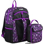 FUEL Teens Student Water Resistant Backpack Set Lunch Bookbag Bag Soft Reusable Insulated Cooler Lunch Box Thermal Travel Office Lunch Bag, Mixed Palm