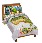 Jay Franco Disney Junior Gigantosaurus 4 Piece Toddler Bed Set – Bed Set Includes Toddler Size Comforter & Sheet Set - Bedding Features Rocky, Bill, Tiny, Mazu (Official Disney Junior Product)