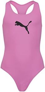 PUMA Swimsuit 701224512 Costume da Bagno, Viola, 128 Unisex-Bambini e Ragazzi