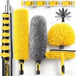 34 Foot High Ceiling Duster Kits with 7-28ft Heavy Duty Extension Pole, High Reach Duster for Cleaning,Microfiber Feather Duster,Cobweb Duster,Ceiling Fan Duster,Window Squeegee & Cleaner