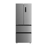 Cookology 391L Freestanding French Door Fridge Freezer - 70cm - LCD Temperature Control - 4 Star Freezer Rating - Frost Free - Inox