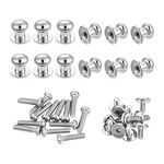 sourcing map 7mm Head Dia. Round Knobs Pull Handle, 12pcs Zinc Alloy for Drawer Pulls Gift Box Cabinet Door Knobs with Screws, Silver Tone