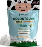 Colostrum Powder 2000mg - Vanilla Flavour, 60% IgG Bovine Colostrum Supplement for Gut Health, Immune Support, Clean Skin, Anti-Aging, Grass-Fed Calostro Bovino Powder, Keto, Gluten-Free - 60 Servings