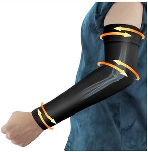 Hiball Lymphedema Medical Compression Arm Sleeve for Men Women, 20-30 mmHg Graduated Compression Full Arm Support with Silicone Band, Long Circulation Pressure Arm Brace for Arthritis, Bursitis, Edema