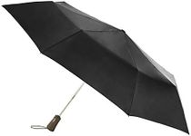 totes Titan Compact Travel Umbrella, Windproof, Water Repellent Auto Open/Close, Black, Black, One Size, Totes Titan Compact Travel Umbrella, Windproof, Waterproof, Auto Open/Close