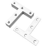 12 PCS Stainless Steel Furniture Connection Plates,Flat Metal Repair Mending Fixing Plate Brackets Support (T-Shaped)