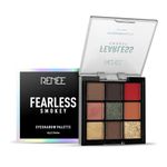 RENEE Fearless Eyeshadow Palettes - Smokey, Highly Pigmented, Shimmery & Matte Vibrant Shades, Silky Texture, Long Lasting, Non-Creasing, Easy-To-Blend & Build Up for Eye-Catching Glamorous Look 12 Gm