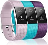 3 Pack Bands Compatible with Fitbit Charge 2, Classic & Special Edition Replacement Bands for Fitbit Charge 2, Women Men