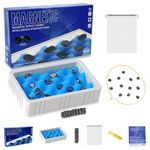 Magnetic Chess Game with Stones, Magnet Game, Magnetic Board Game, Family Games for Kids Chess Puzzle and Adults Strategy Table Top Magnet Game with Sponge Groove/Rope