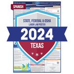 2023 Texas Spanish State and Federal Labor Laws Poster - OSHA Workplace Compliant 36" x 24" - All in One Required Poster - Laminated (Spanish)