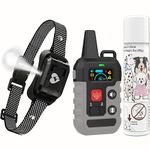 Citronella Dog Training Collar with Remote, 4 Modes Beep/Vibration/Spray/Spray Enhancement, Humane Dog Bark Collar, Safe Compact Easy IPX7, Rechargeable Spray Collar, 330Yard, Can't Work Automatically