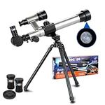 C2132 Lunar Telescope for Kids – 20x 30x 40x Magnification, Includes Two Eyepieces, Tabletop Tripod, Finder Scope, Full-Color Learning Guide, The Perfect STEM Gift for Viewing The Moon