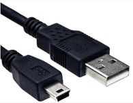 Mr. Gadget's Solutions® 1m USB 2.0 Cable - A-Male to Mini-B Cord for PC/ PS3/ GPS units/Digital Camera’s/PDAs – Black