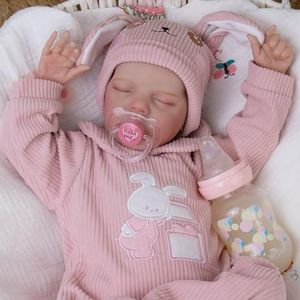 Milidool Lifelike Reborn Baby Dolls- 18-Inch Realistic Poseable Newborn Baby Girl Dolls,Soft Cloth Body Real Life Baby Doll with Gift Box for Kids Age 3 +