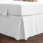 Mellanni Queen Bed Skirt - 15-Inch Tailored Drop Pleated Dust Ruffle - 1800 Double Brushed Microfiber Bedding - Easy Fit, Wrinkle, Fade, Stain Resistant (Queen, White)