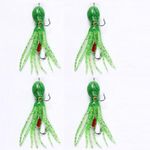 HOUSON 4PCS Rubber Fish Fishing Lure, Rubber Squid Artificial Bait Trout Bait Artificial Bait for Saltwater Freshwater Trout Perch Salmon Fishing 21g/11cm