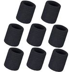 8 Pcs Sweet Wristbands, Thicken Black Wristbands Protective Elastic Sports Wrist Sweat Bands for Tennis, Basketball, Running, Gym