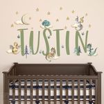 Custom Name Wall Decals,Dragon Wall Sticker,Peel And Stick Wall Decals for Nursery and Kids Room