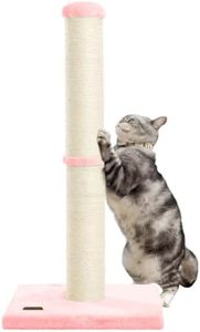 Karolpar 34inch Cat Scratching Post with Natural Sisal Rope 4.3Inch Large Diameter Scratcher Post Tree for Indoor Cats Pink
