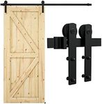 LQKUMJG 6.6FT Sliding Barn Door Hardware Kit for Single Wood Door, Smoothly and Quietly, Easy to Install Fit 35"-40" Wide and 1.18"-1.96" Thickness Door Panel, Includes Installation Instruction