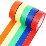 Cholemy Lab Labeling Tape Variety Pack 500 Inch Long x 3/4 Inch Width Laboratory Labeling Tape 5 Assorted Color Tape for Color Coding and Marking, Removable and Water Resistant (5 Rolls)