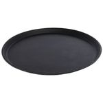 Cambro Treadlite Round Black Fiberglass Nonskid Tray - 14" Dia x 1/2" H