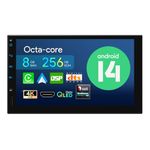 XTRONS 7" Android 14 QLED Universal Double Din Car Stereo Qualcomm 665 Radio Player Octa-core 8GB+256GB Head Unit with DSP Wireless CarPlay Support 4G 4K Video AHD Camera DAB+ RCA Day & Night UI Mode