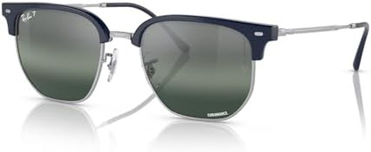 Ray-Ban Unisex Sunglasses Blue On Silver Frame, Silver/Blue Lenses, 53MM