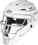 Rawlings | VELO 2.0 Catcher's Helmet | Baseball | Senior (7 1/8" - 7 1/2") | White/Silver