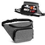 BAFASO Diabetic Bag with Insulated Pocket (Fanny Pack Version), Diabetes Bag for Supplies, Gray