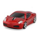 ECOiNVA Ferrari Wireless Sports Car Mouse Optical 2.4G Nano USB AA Battery Desktop Laptop Mice (Red)