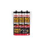 UniBond No More Nails Original, Heavy-Duty Mounting Adhesive, No Nails Strong Glue for Wood, Ceramic, Metal etc., White Instant Grab Adhesive, Pack of 3 (3 x 365g Cartridges)