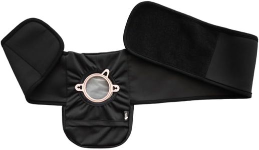 Spoonie Threads Elastic Ostomy Belt | Ostomy Cover Support Belt | Water Resistant Everyday Wear | 6x9 Small, Fits 24" - 31" (Black)