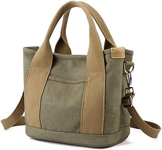 zhongningyifeng Sac à main pour femme - Petites poches multiples - Mini sac fourre-tout en toile avec fermeture éclair - Pour l'école, les voyages, le travail, un usage quotidie (green)