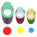 Ismosm Craft Punch Shapes, Round Shaped Paper Cutter Round Hole Puncher for Kids, Paper Crafting, Scrapbooking, Card Making, DIY Confetti, Gift Tags, Memory Books (Round 3 Pcs 5/8'', 1'', 1 1/2'')