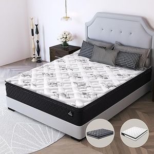 STARRY EUCALYPT Mattress King Single Size Duracoil Bonnell Spring in 24cm Thickness, Pillow Top Bed Mattress with Airflow Memory Foam and Enhanced Edge Support, Medium Firm (Mirabelle White)